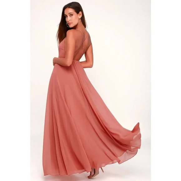 Lulus Mythical Kind of Love Rusty Rose Maxi Dress - Picture 2 of 15